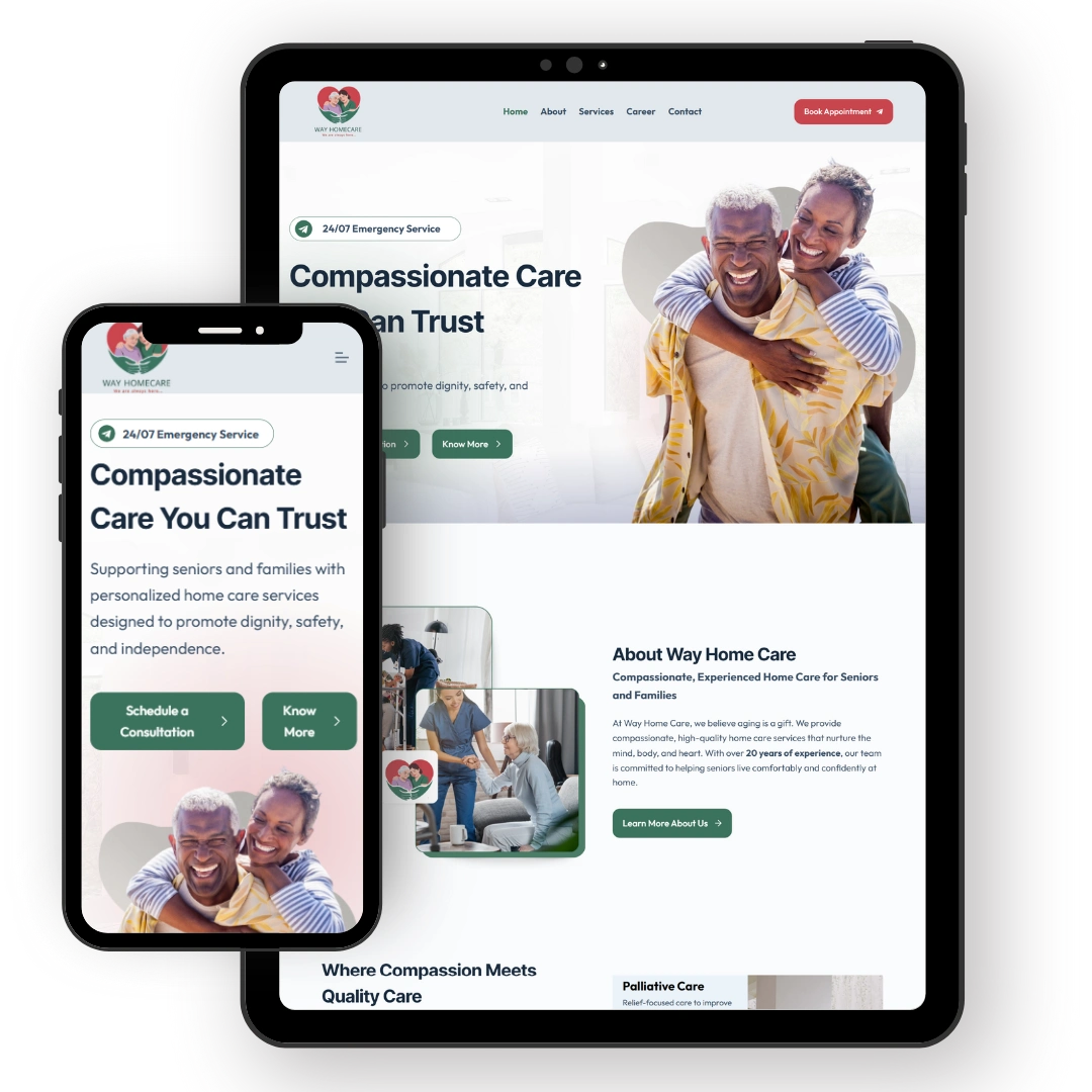 Portfolio 31 Way Home Care Website Design