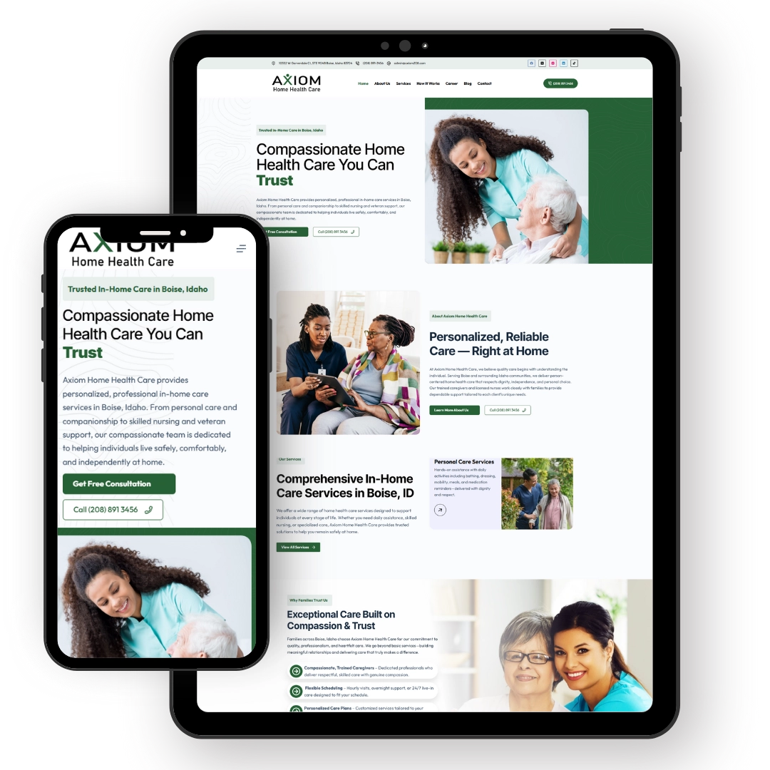 Home Care Website Design 9 Axiom Home Health Care Website Design