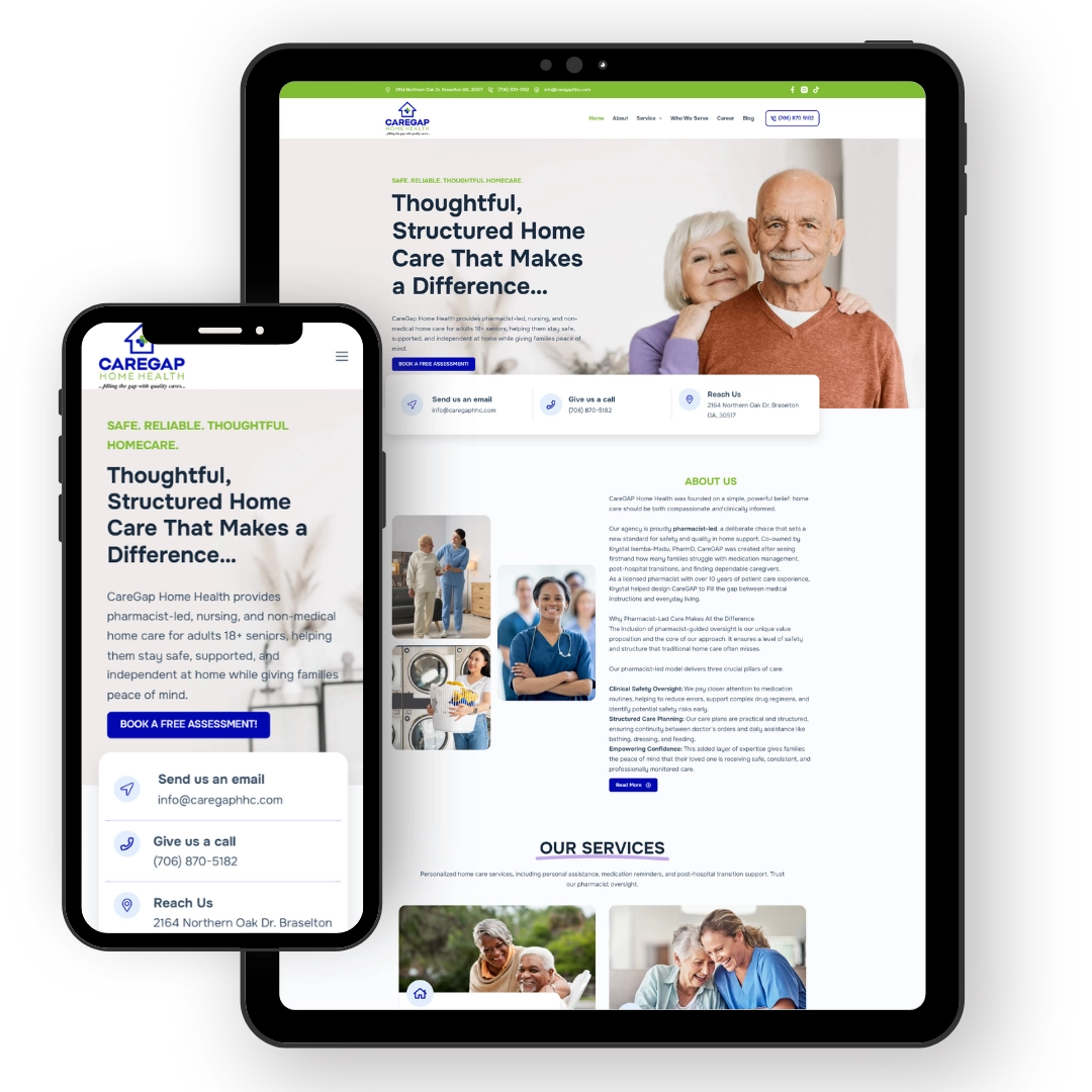 Home Care Website Design 11 CareGap Home Health Website Design