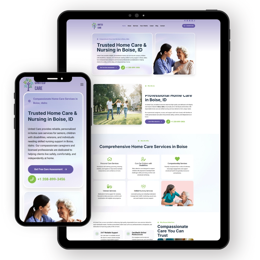 Portfolio 9 United Care Home Care Website Design