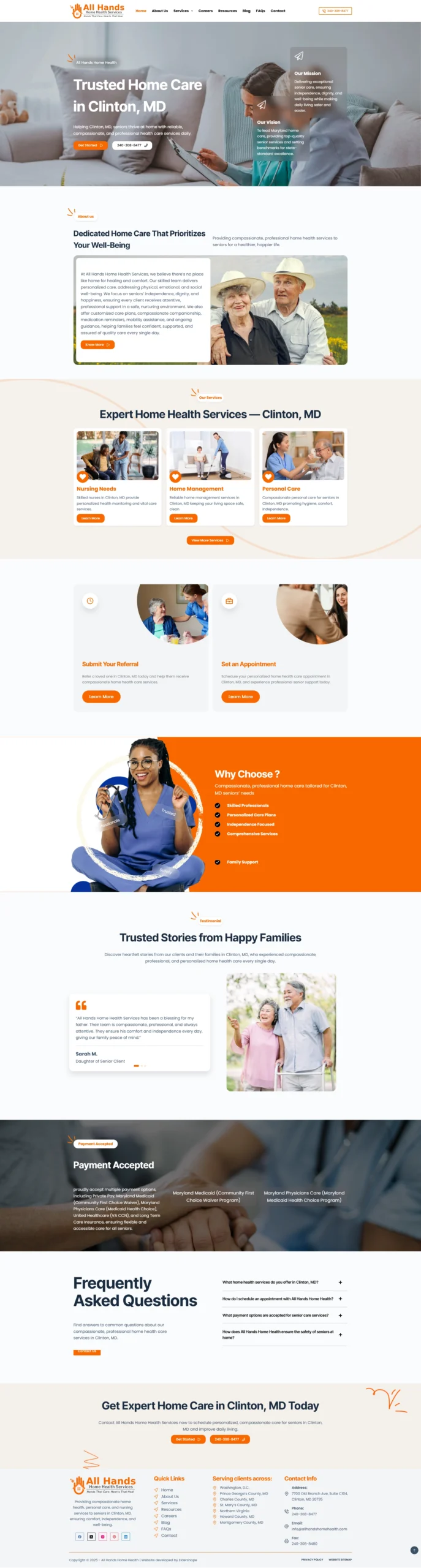 Home Care Website Design 6 all hands home health website design 1 scaled