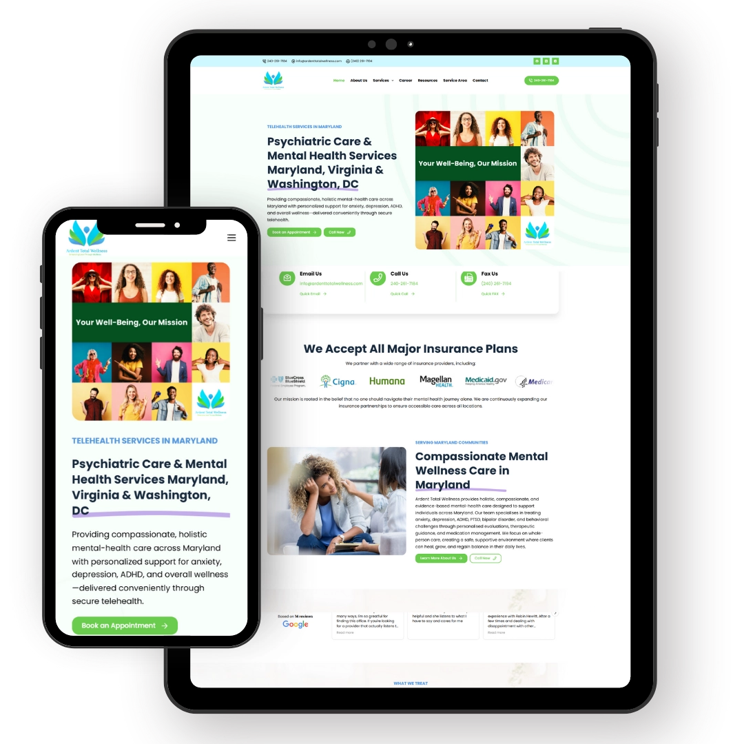 Portfolio 65 Ardent Total Wellness Website