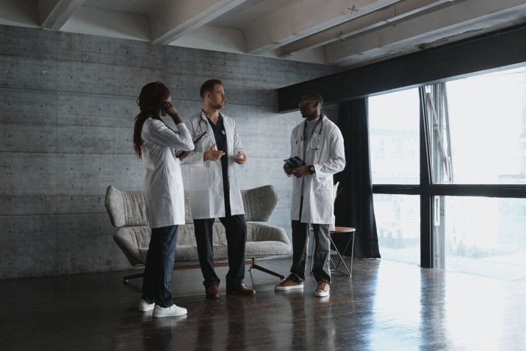 Home care agency owner meeting healthcare professionals to build referral partnerships